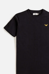 Gold Eagle Cotton T Shirt - Black
